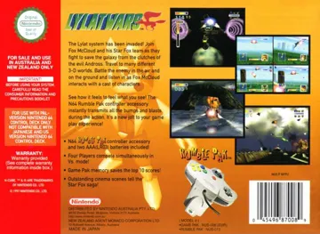 Lylat Wars (Australia) (En,Fr,De) box cover back